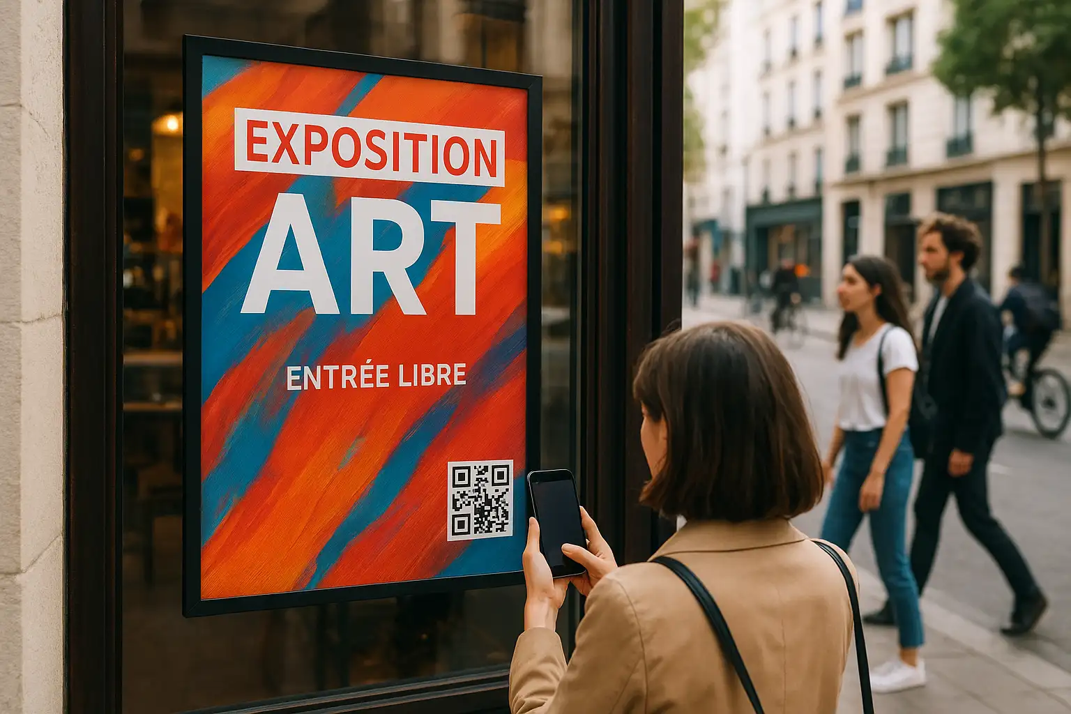 Affiche culturelle install&eacute;e sur un panneau d&rsquo;affichage