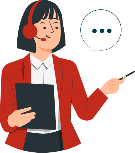 Illustration d'une conseillère pour répondre à vos questions et demandes